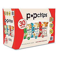 Potato Chips, Variety Pack, Sea Salt; Sour Cream and Onion, Barbeque, 0.8 oz Pouch, 30/Carton (SMC94005)