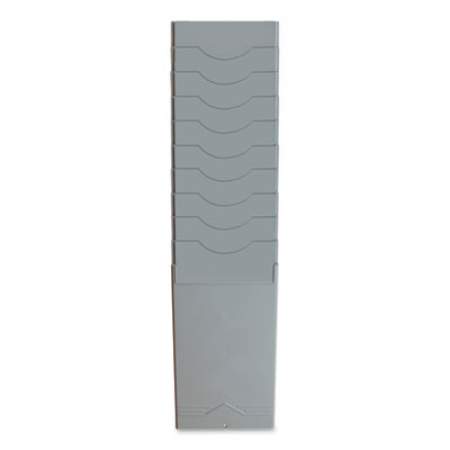 Pyramid Technologies Time Card Rack, 10 Pockets, Plastic, Light Gray (24337607)