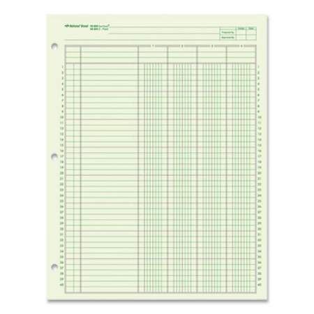 National Side-Punched Analysis Pad, Four Column, 8.5 x 11, Green, 50 Sheets/Pad (510586)