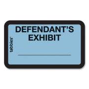 Tabbies Legal Exhibit Labels, Defendant's Exhibit, 1.63 x 1, Blue, 9/Sheet, 28 Sheets/Pack, 252 Labels/Pack (58093)