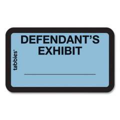 Tabbies Legal Exhibit Labels, Defendant's Exhibit, 1.63 x 1, Blue, 9/Sheet, 28 Sheets/Pack, 252 Labels/Pack (58093)