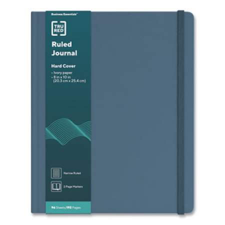 TRU RED Hardcover Business Journal, 1 Subject, Narrow Rule, Teal Cover, 10 x 8, 96 Sheets (24383516)
