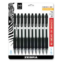 Zebra Sarasa Dry Gel X20 Gel Pen, Retractable, Medium 0.7 mm, Black Ink, Clear Barrel, 10/Pack (503786)