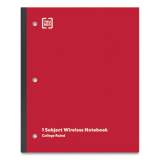 TRU RED Wireless One-Subject Notebook, Medium/College Rule, Red Cover, 11 x 8.5, 80 Sheets (24423016)
