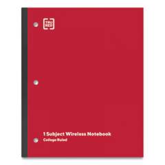 TRU RED Wireless One-Subject Notebook, Medium/College Rule, Red Cover, 11 x 8.5, 80 Sheets (24423016)