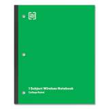 TRU RED Wireless One-Subject Notebook, Medium/College Rule, Green Cover, 11 x 8.5, 80 Sheets (24423025)