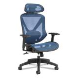 Union & Scale FlexFit Dexley Mesh Task Chair, Supports Up to 275 lb, Blue Seat/Back, Black Base (24442486)