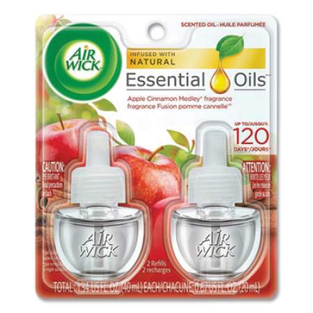 Air Wick Scented Oil Refill, 0.67 oz, Apple Cinnamon Medley, 2/Pack, 6 Packs/Carton (80420CT)