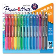 Paper Mate InkJoy Gel Pen, Retractable, Medium 0.7 mm, Assorted Ink and Barrel Colors, 14/Pack (1951636)