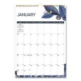 Blueline 12-Month Colorful Wall Calendar, Watercolor Gold Detail Floral Artwork, 12 x 17, White Sheets, 12-Month (Jan to Dec): 2022 (C173128)