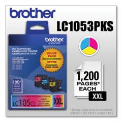Brother LC1053PKS Innobella Super High-Yield Ink, 1,200 Page-Yield, Cyan/Magenta/Yellow