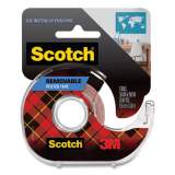 Scotch Wallsaver Removable Poster Tape with Dispenser, 1" Core, 0.75" x 12.5 ft, Clear (109)
