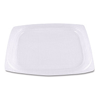 PLA Rectangular Deli Container Lids, 4.8 x 5.9 x 0.3, Clear, Plastic, 900/Carton (RDLCS8)