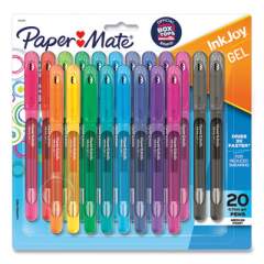 Paper Mate InkJoy Gel Pen, Stick, Medium 0.7 mm, Assorted Ink and Barrel Colors, 20/Pack (2023018)