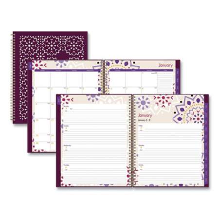 Blue Sky Gili Weekly/Monthly Planner, Gili Jewel Tone Artwork, 11 x 8.5, Red Cover, 12-Month (Jan to Dec): 2022 (117889)