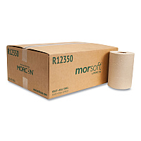 Morsoft Universal Roll Towels, 1-Ply, 8" x 350 ft, Brown, 12 Rolls/Carton (R12350)