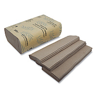 100% PCW Recycled Paper Towels, 1-Ply, 9 x 9, Natural, 250/Pack, 16 Packs/Carton (TWPAMF)