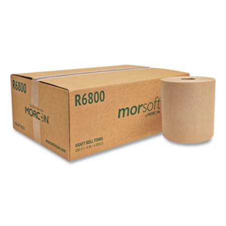 Morcon Morsoft Universal Roll Towels, 8" x 800 ft, Brown, 6 Rolls/Carton (R6800)