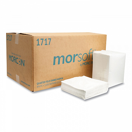 Morsoft Dinner Napkins, 1-Ply, 16 x 16, White, 250/Pack, 12 Packs/Carton (1717)