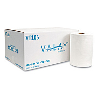 10 Inch TAD Roll Towels, 1-Ply, 10" x 550 ft, White, 6 Rolls/Carton (VT106)
