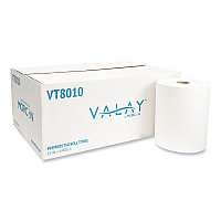 10 Inch TAD Roll Towels, 1-Ply, 10" x 700 ft, White, 6 Rolls/Carton (VT8010)
