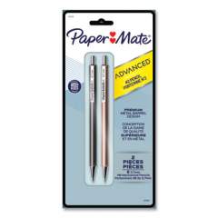 Paper Mate Advanced Mechanical Pencils, 0.7 mm, HB (#2), Black Lead, Gun Metal Gray; Rose Gold Barrel, 2/Pack (2128209)