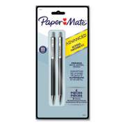 Paper Mate Advanced Mechanical Pencils, 0.5 mm, HB (#2), Black Lead, Black; Gray Barrel, 2/Pack (2128211)
