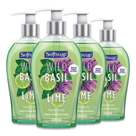 Softsoap Premium Liquid Hand Soap, Basil and Lime, 13 oz, 4/Carton (46827)