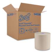 Scott Essential 100% Recycled Fiber Hard Roll Towel, 1.75" Core, Brown, 8" x 700 ft, 6/Carton (54038)