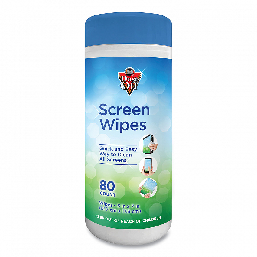 Premoistened Monitor Cleaning Wipes, Cloth, 5 x 7, Citrus, White, 80/Tub (DSCT)