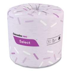 Cascades PRO Select Standard Bath Tissue, 1-Ply, White, 4.3 x 3.25, 1,210/Roll, 80 Roll/Carton (B150)