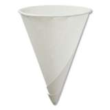 Konie Rolled Rim Paper Cone Cups, 4.5oz, White, 200/bag, 25 Bags/carton (45KRCT)