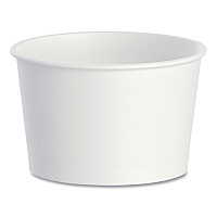 Double Poly Paper Food Containers, 8 oz, 3.8" Diameter x 2.4" h, White, 50/Pack, 20 Packs/Carton (VS60802050)