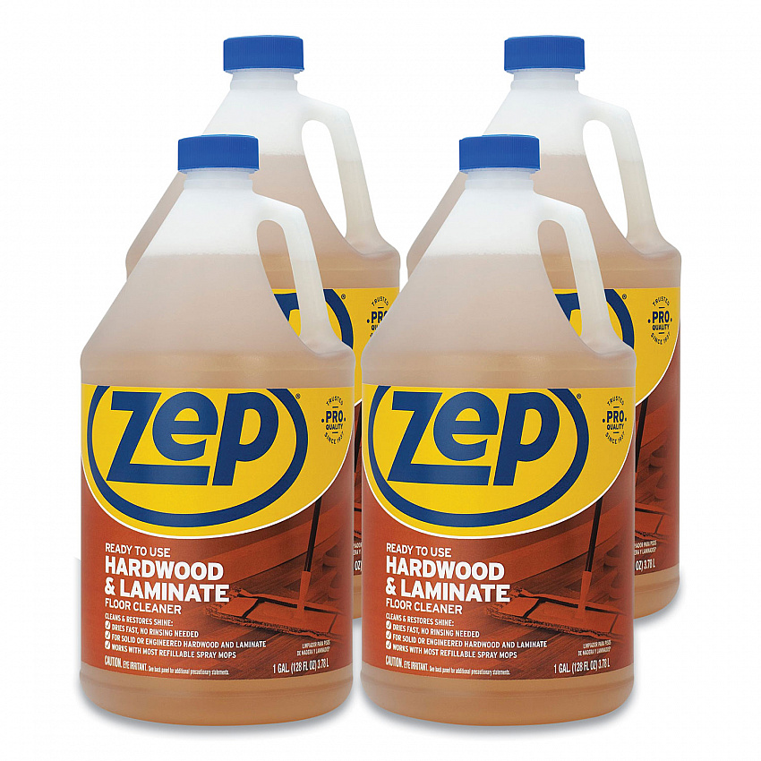Hardwood and Laminate Cleaner, Fresh Scent, 1 gal, 4/Carton (ZUHLF128CT)