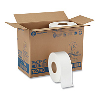 envision Jumbo Jr. Bathroom Tissue Roll, Septic Safe, 2-Ply, 3.3" x 1,000 ft, White, 8 Rolls/Carton (12798)