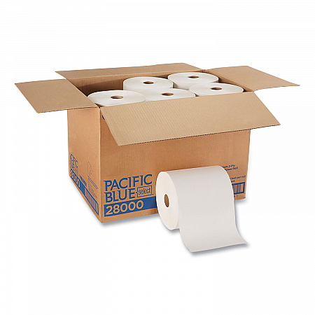 Pacific Blue Select Premium Nonperforated Paper Towels, 2-Ply, 7.88 x 350 ft, White, 12 Rolls/Carton (28000)