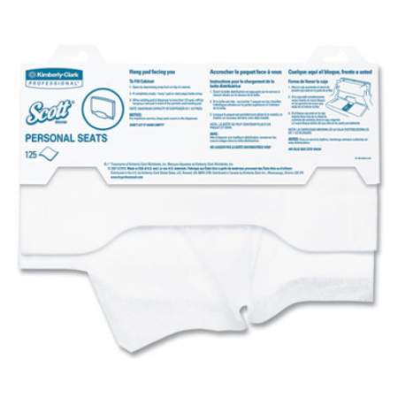 Scott Personal Seats Sanitary Toilet Seat Covers, 15 x 18, White, 125/Pack (07410PK)