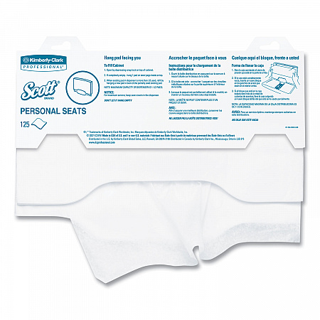 Personal Seats Sanitary Toilet Seat Covers, 15 x 18, White, 125/Pack (07410PK)