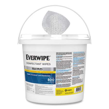 Legacy Everwipe Disinfectant Wipes, 6 x 8, 800/Dispenser Bucket, 2 Buckets/Carton (101002B)