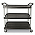 Three-Shelf Service Cart, Plastic, 3 Shelves, 200 lb Capacity, 18.63