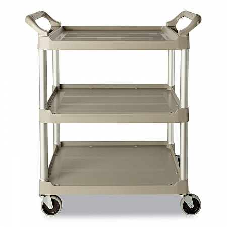 Three-Shelf Service Cart, Plastic, 3 Shelves, 200 lb Capacity, 18.63
