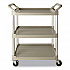 Three-Shelf Service Cart, Plastic, 3 Shelves, 200 lb Capacity, 18.63