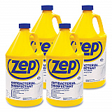 Antibacterial Disinfectant, Lemon Scent, 1 gal, 4/Carton (ZUBAC128CT)