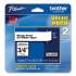 Brother P-Touch TZe Standard Adhesive Laminated Labeling Tape, 0.7" x 26.2 ft, Black on White, 2/Pack (TZE2412PK)