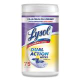 LYSOL Dual Action Disinfecting Wipes, Citrus, 7 x 7.5, 75/Canister, 6/Carton (81700CT)