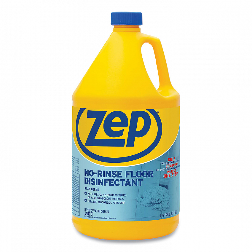 No-Rinse Floor Disinfectant, Unscented, 1 gal Bottle (ZUNRS128EA)