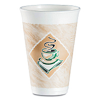 Cafe G Foam Hot/Cold Cups, 16 oz, Brown/Green/White, 1,000/Carton (16X16G167318)