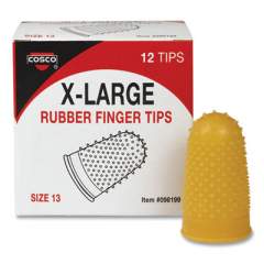 COSCO Fingertip Pads, Size 13, Extra Large, Amber, 12/Pack (506170)