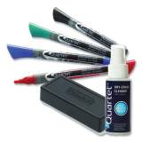 Quartet EnduraGlide Dry Erase Marker Kit with Cleaner and Eraser, Broad Chisel Tip, Assorted Colors, 5/Pack (805690)