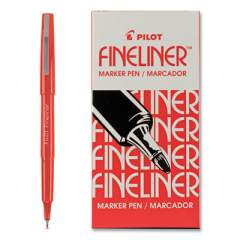 Pilot Fineliner Markers, Fine Bullet Tip, Red, Dozen (11015DZ)
